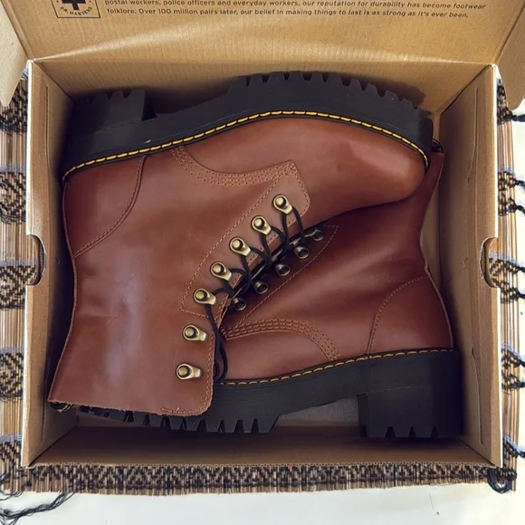 Dr. Martens Chestnut Leather Boots - Picture 2 of 8